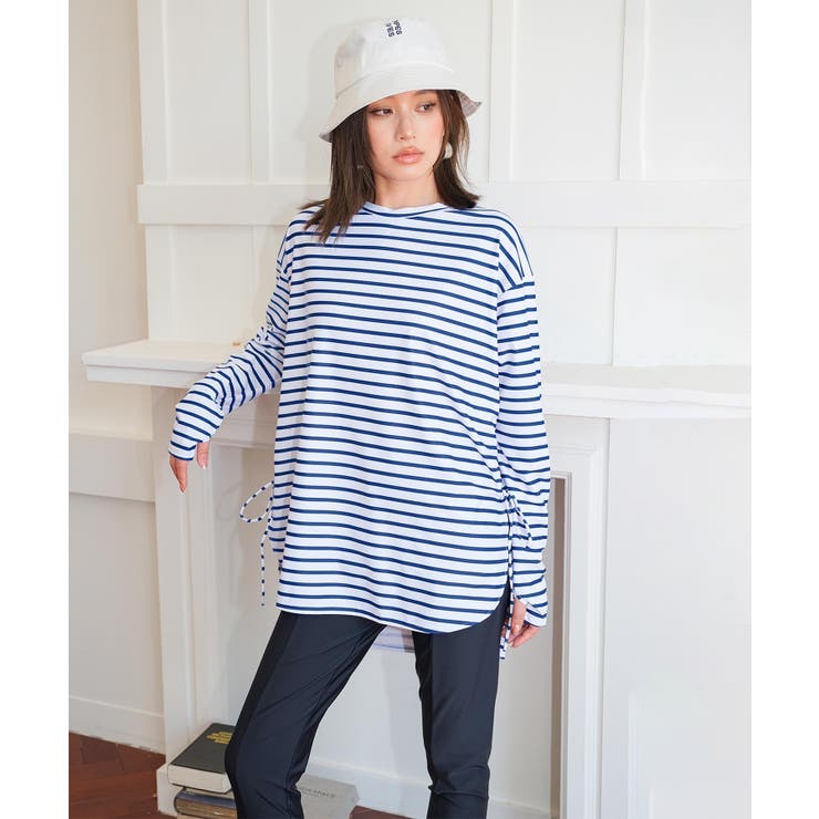 【紫外線カット率99％以上】体型カバー サイドギャザー ラッシュガード | OSYAREVO | 詳細画像20 