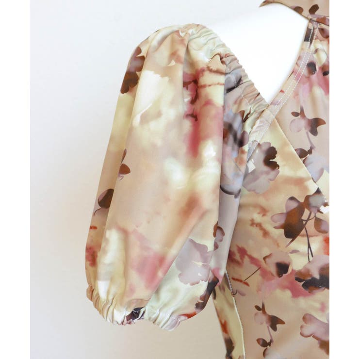 チャイナ風 パフスリーブ ワンピース水着 レディース[品番