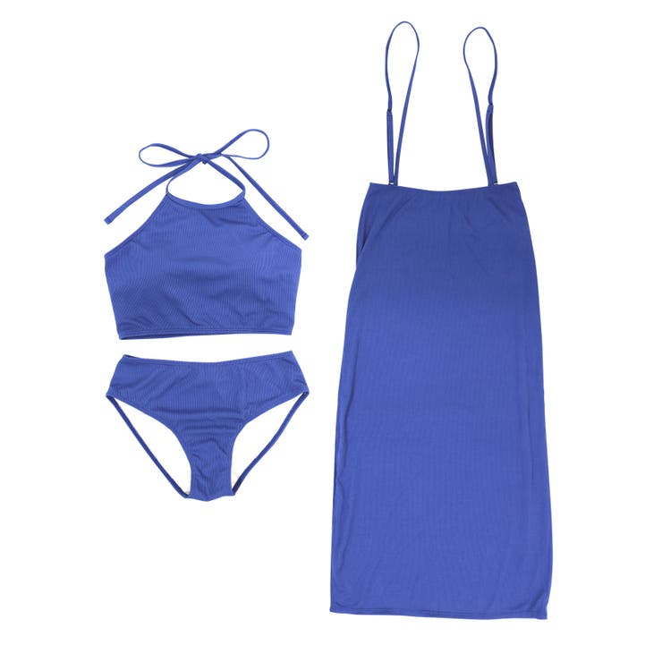 ロングスカート付き ハイネック リブ ビキニ 水着 セットアップ レディース | OSYAREVO | 詳細画像83 