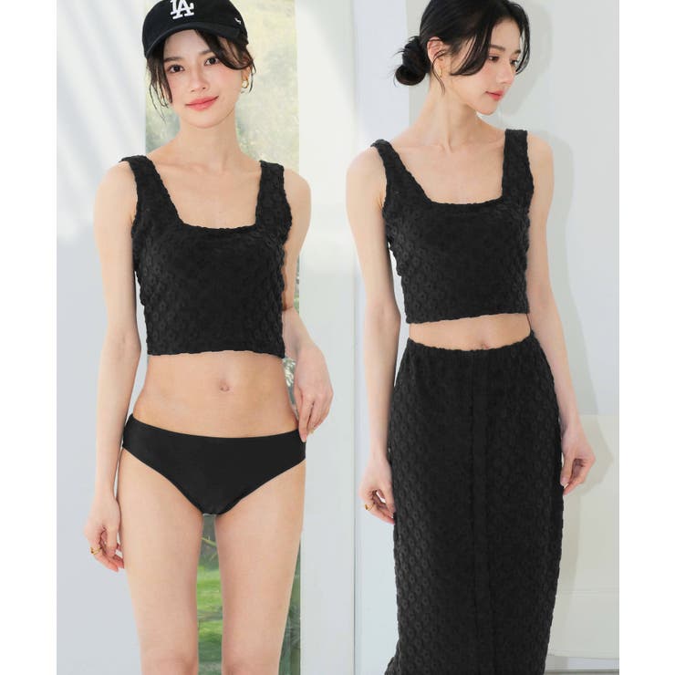 フラワーパイル セットアップ スイムウェア 水着 レディース[品番