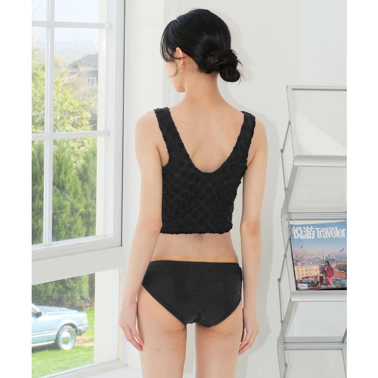 UN3D. 水着　スイムウェア　2点セット　レディース　夏 フラワーパイル セットアップ スイムウェア 水着 レディース[品番