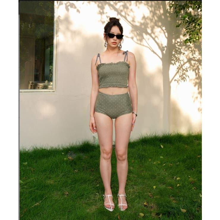 水着 レディース シャーリング ビキニ セットアップ 2点セット セパレート | OSYAREVO | 詳細画像16 