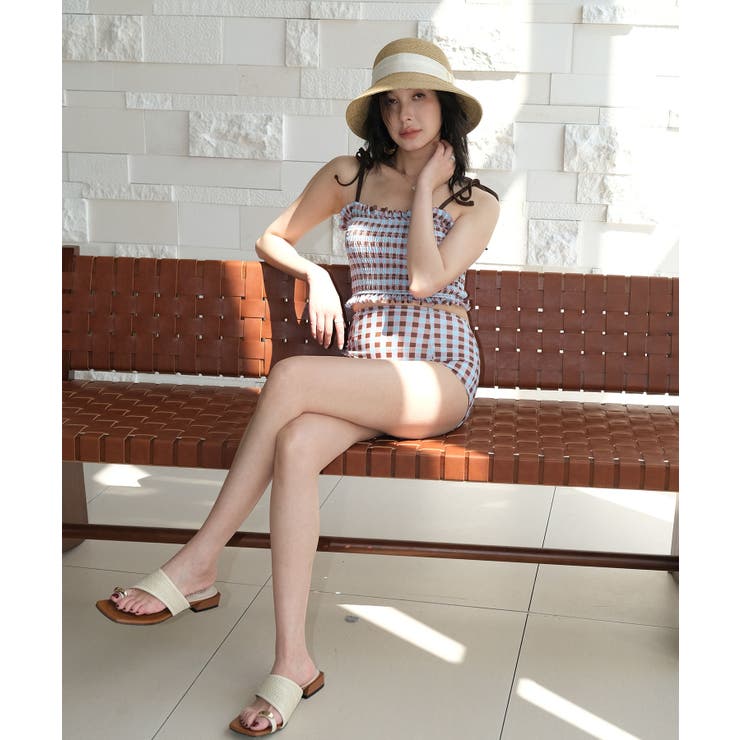 水着 レディース シャーリング ビキニ セットアップ 2点セット セパレート | OSYAREVO | 詳細画像18 