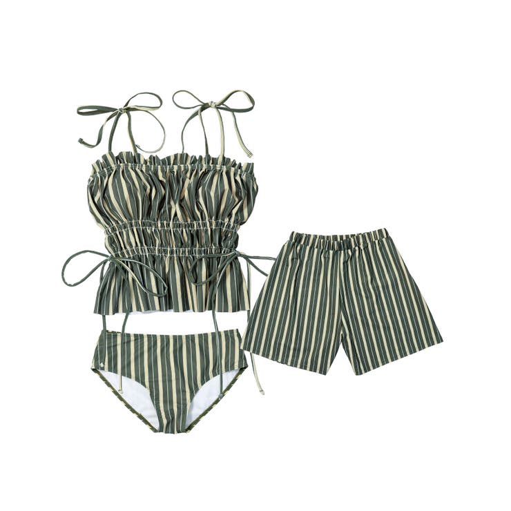 シャーリング フリル キャミソール 水着 セットアップ レディース | OSYAREVO | 詳細画像95 