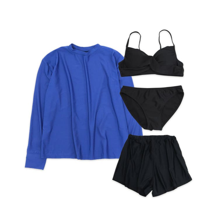 ラッシュガード付き ビキニ 4点セット[品番：OSRW0005385