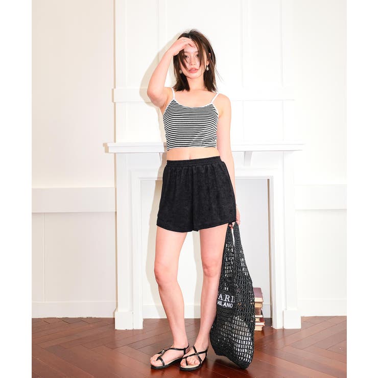 パイル生地 キャミソール スイムウェア 水着 レディース[品番