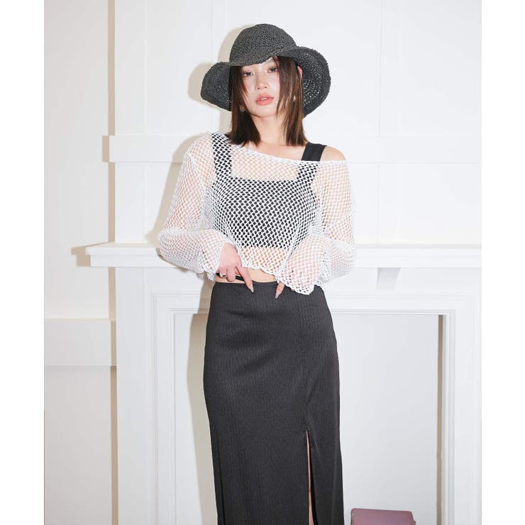 メッシュトップス×スカート 付き スイムウェア 水着 レディース | OSYAREVO | 詳細画像2 