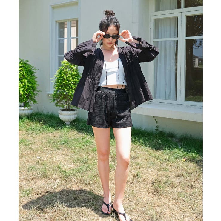 カバーアップ ギャザー ブラウス セットアップ 体型カバー レディース | OSYAREVO | 詳細画像31 