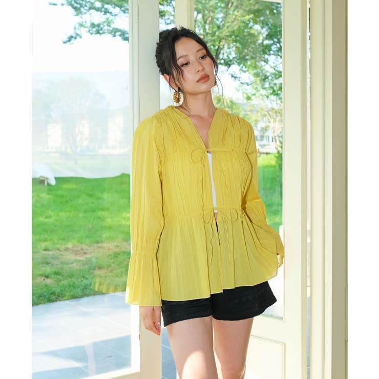 カバーアップ ギャザー ブラウス セットアップ 体型カバー レディース | OSYAREVO | 詳細画像50 