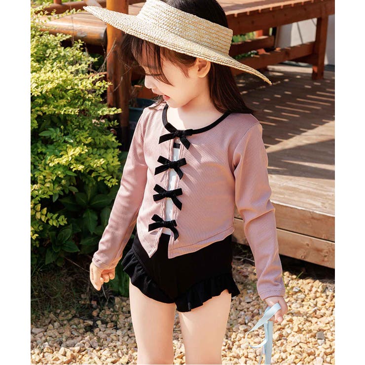 キッズ トップス付き バイカラー ワンピース水着 | OSYAREVO | 詳細画像2 