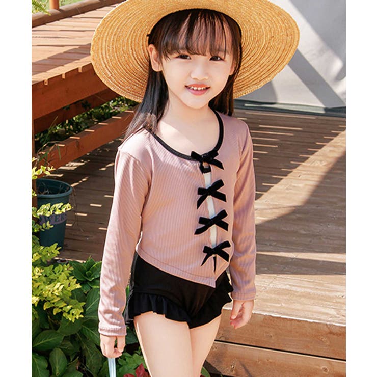 キッズ トップス付き バイカラー ワンピース水着 | OSYAREVO | 詳細画像3 