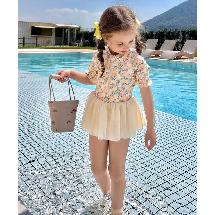 キッズ フラワープリント チュール ワンピース 水着 | OSYAREVO | 詳細画像9 