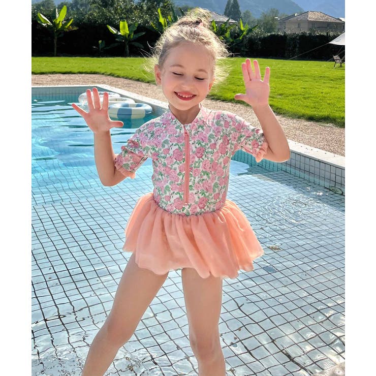 キッズ フラワープリント チュール ワンピース 水着 | OSYAREVO | 詳細画像18 