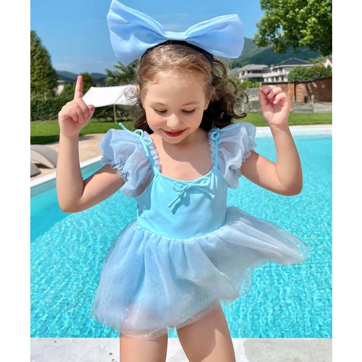 キッズ パフスリーブ ×ホログラム ワンピース 水着 | OSYAREVO | 詳細画像5 