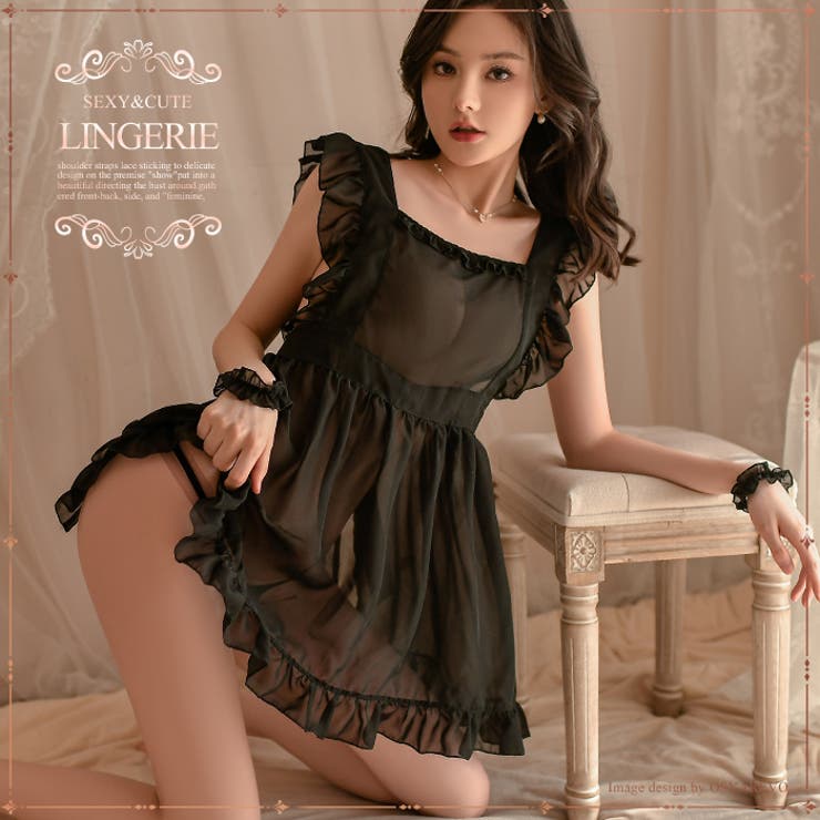セクシーランジェリー フリルフレア ワンピースランジェリー 下着 ベビードール | OSYAREVO | 詳細画像8 