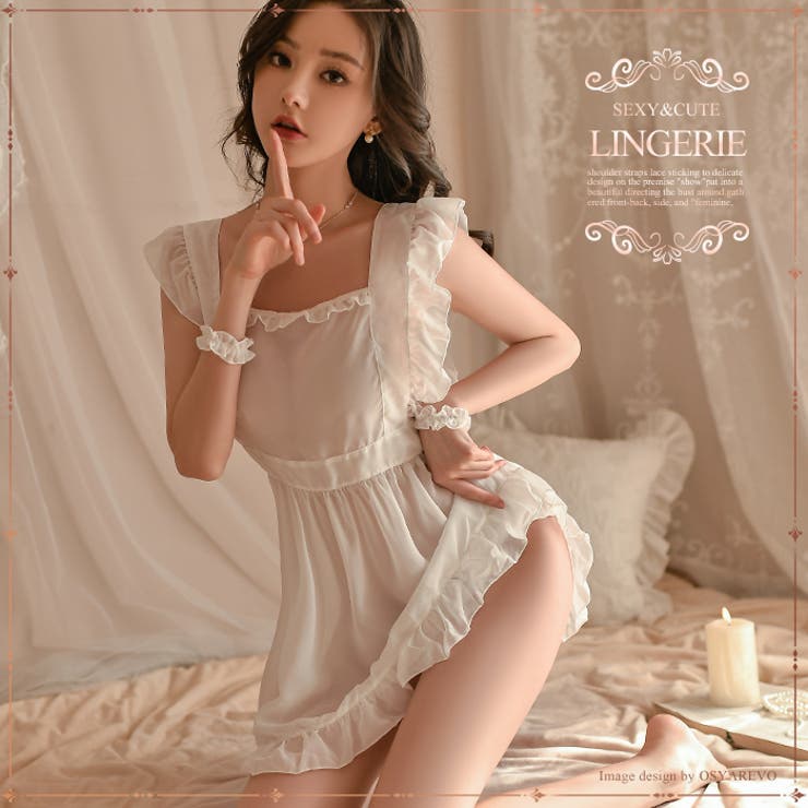 セクシーランジェリー フリルフレア ワンピースランジェリー 下着 ベビードール | OSYAREVO | 詳細画像12 