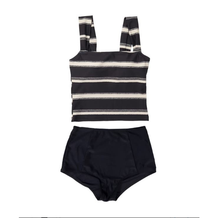 ブラックラフボーダー | タンキニ 水着 セットアップ レディース | OSYAREVO