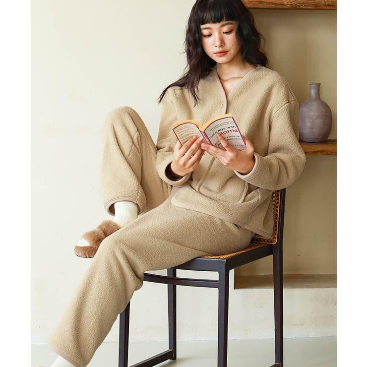 ボア カーディガン ルームウェア セットアップ[品番