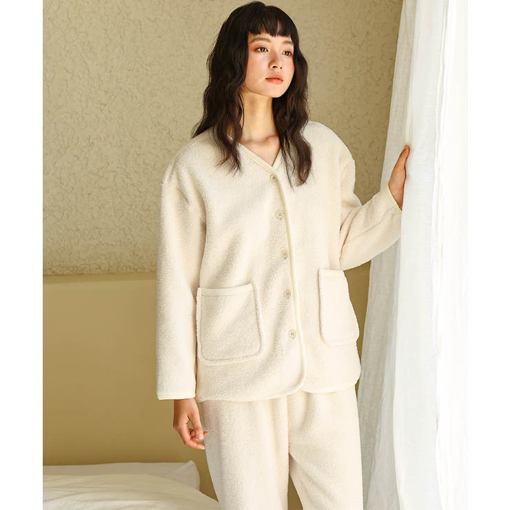 ボア カーディガン ルームウェア セットアップ[品番：OSRW0005845