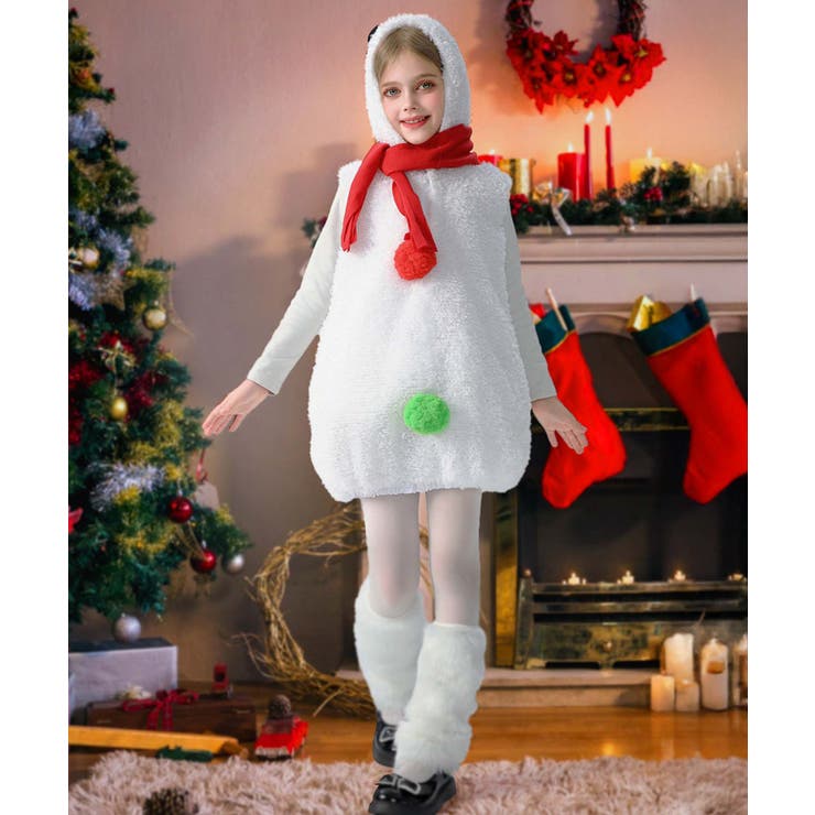 キッズ 雪だるま コスプレ クリスマス[品番：OSRW0005859