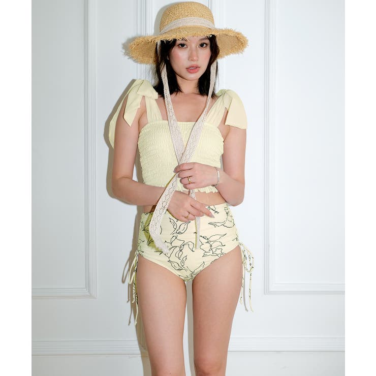 シフォンリボン シャーリングビキニ セット水着 レディース | OSYAREVO | 詳細画像22 