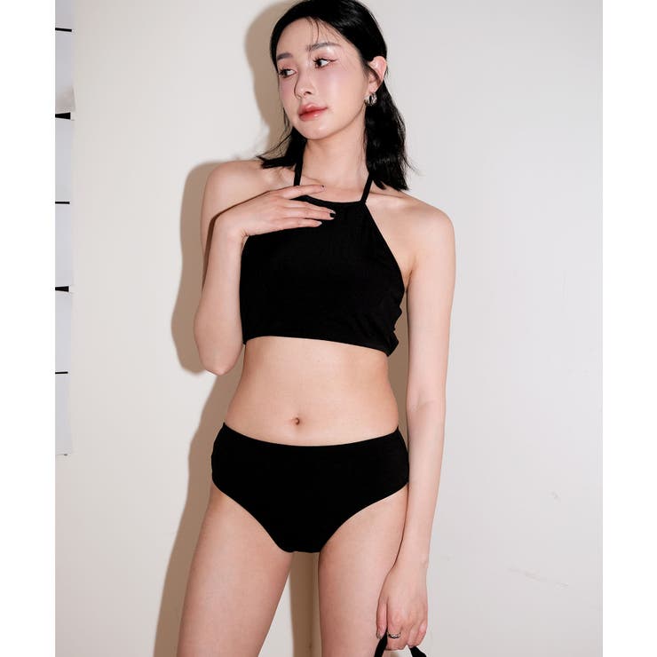 ロングスカート付き ハイネック リブ ビキニ 水着  セットアップ[品番：OSRW0005583]｜OSYAREVO（オシャレボ）のレディースファッション通販｜SHOPLIST（ショップリスト）