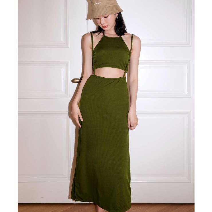 ロングスカート付き ハイネック リブ ビキニ 水着 セットアップ レディース | OSYAREVO | 詳細画像41 