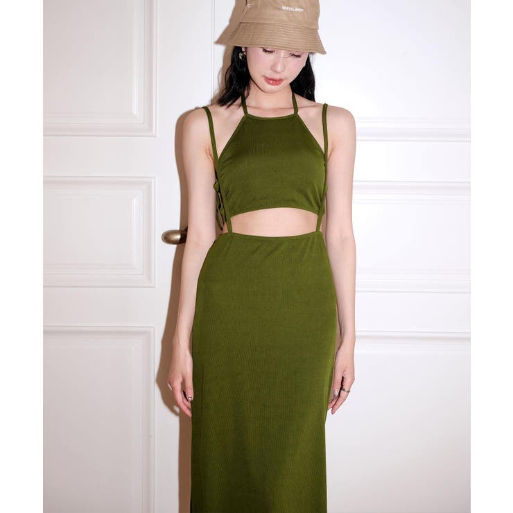 【DKNY】水着の上にさらりと素敵！オーバーオールロングスカート オシャレボ OSYAREVO【ネット限定】ロングスカート付き