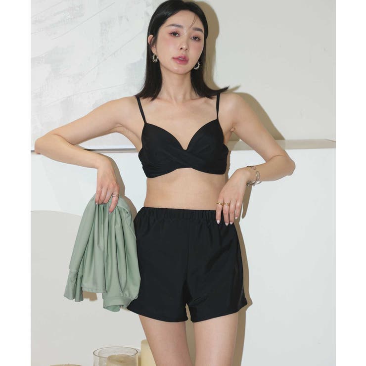 【OYSHO】ジャカードビキニセット/Uカットボトム XSFWB10J2 UVカット 配色 ビキニ ブラトップ (単品)