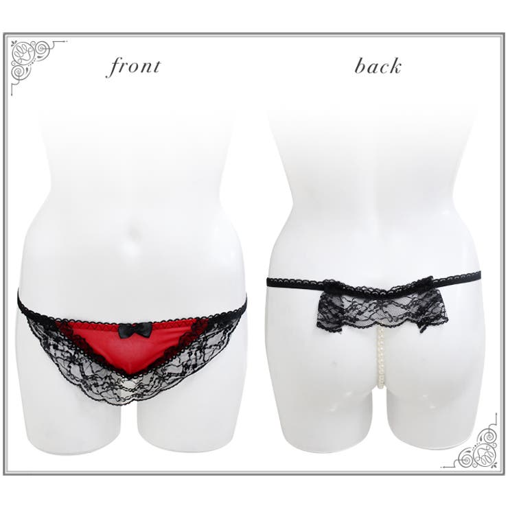 パール付き ショーツ レッド | OSYAREVO | 詳細画像2 