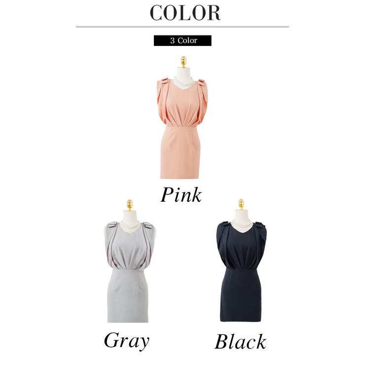ショルダーリボン ボディコンドレスワンピース | OSYAREVO | 詳細画像3 