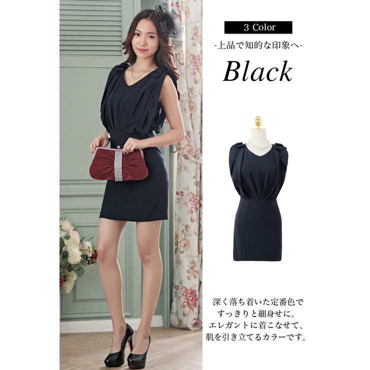 ショルダーリボン ボディコンドレスワンピース | OSYAREVO | 詳細画像9 