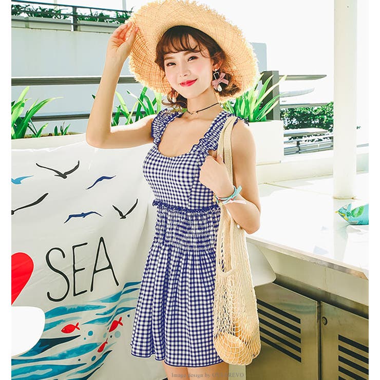 【yuuko 】SaltySEAギンガムチェック ワンピース水着Lサイズ 楽天市場】モノトーン ギンガムチェック ワンピース 水着
