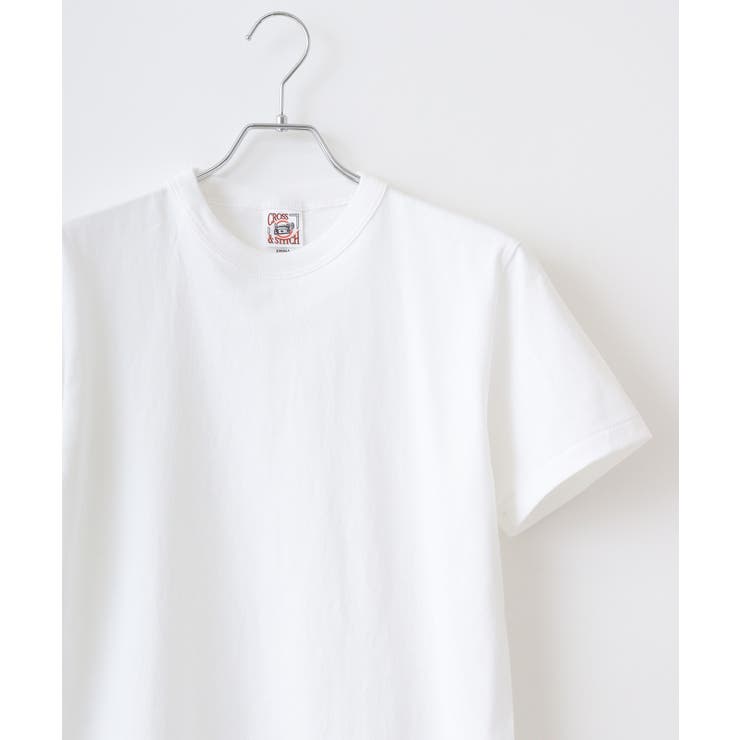 ホワイト | CROSS & STITCH マックスウエイトバインダーネックTシャツ | TRUSS