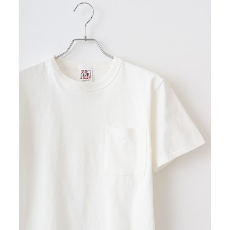 ナチュラル | CROSS & STITCH バインダーネックポケットTシャツ | TRUSS
