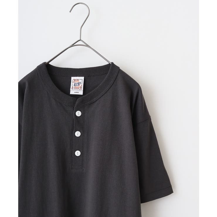スミクロ | CROSS & STITCH マックスウェイト ヘンリーネック半袖Tシャツ | TRUSS