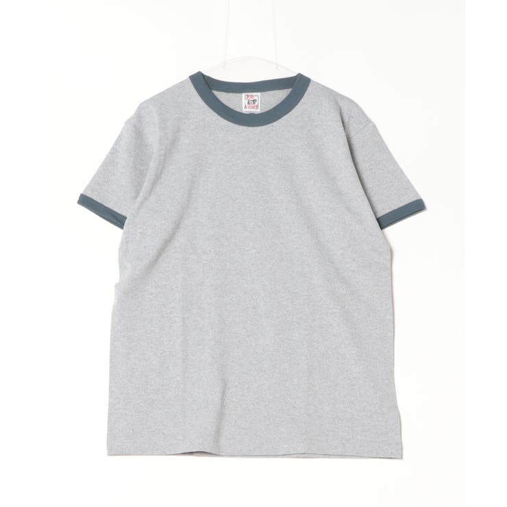 ヘザーグレー×デニム | CROSS & STITCH マックスウェイト 半袖 リンガーTシャツ | TRUSS