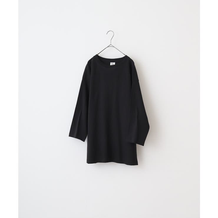 ディープブラック | CROSS & STITCH オープンエンド フットボール 七分袖Tシャツ | TRUSS
