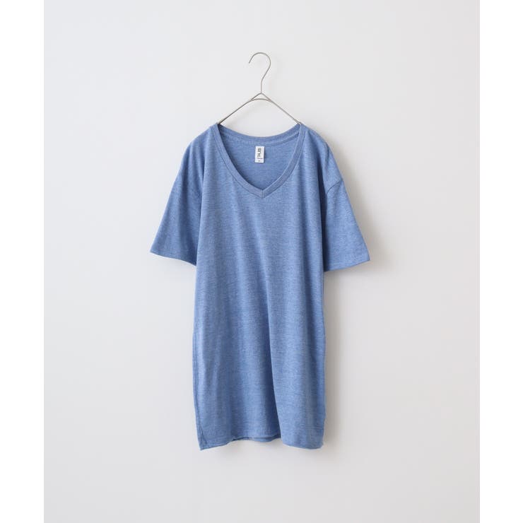 ヘザーブルー | TRUSS トライブレンドVネックTシャツ | TRUSS