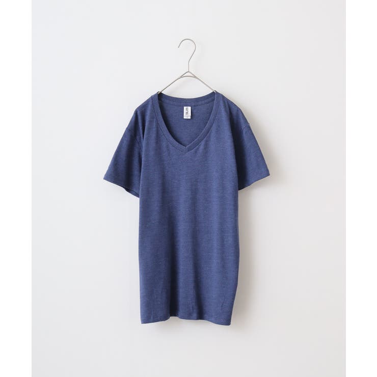 ヘザーディープネイビー | TRUSS トライブレンドVネックTシャツ | TRUSS