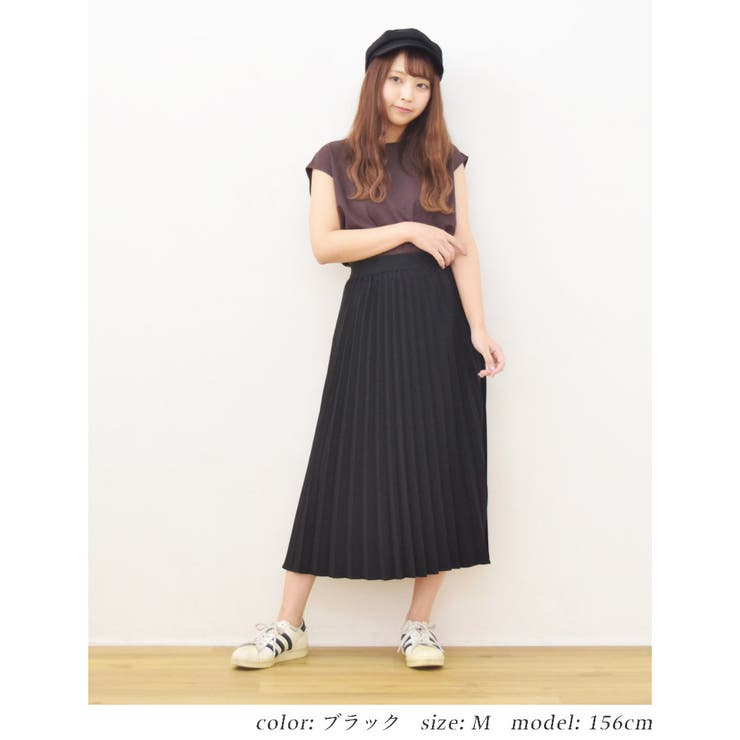 ブラック | 大人 可愛い プリーツきれいめ | Fetchcollectionボトムス専門店