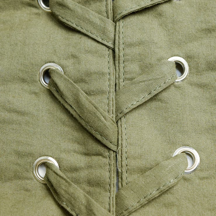 ビッグタイプ抜き襟後レースアップシャツワンピース シック シンプル | Fetchcollectionボトムス専門店 | 詳細画像12 