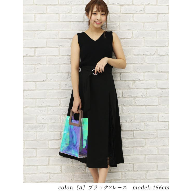 [A]ブラック×レース | きれいめ プリーツ 大人 | Fetchcollectionボトムス専門店