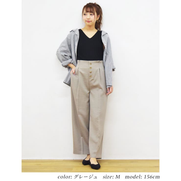 大人 可愛い ストレートパンツきれいめ[品番：TWPW0001190