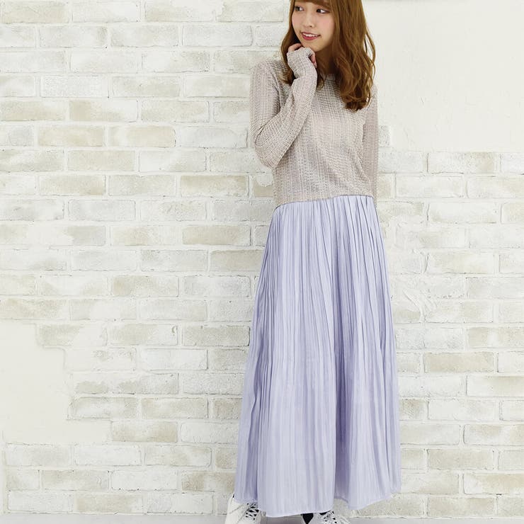 PLEATS PLEASE ラベンダー色　プリーツロングスカート PLEATS PLEASE ラベンダー色 プリーツロングスカート