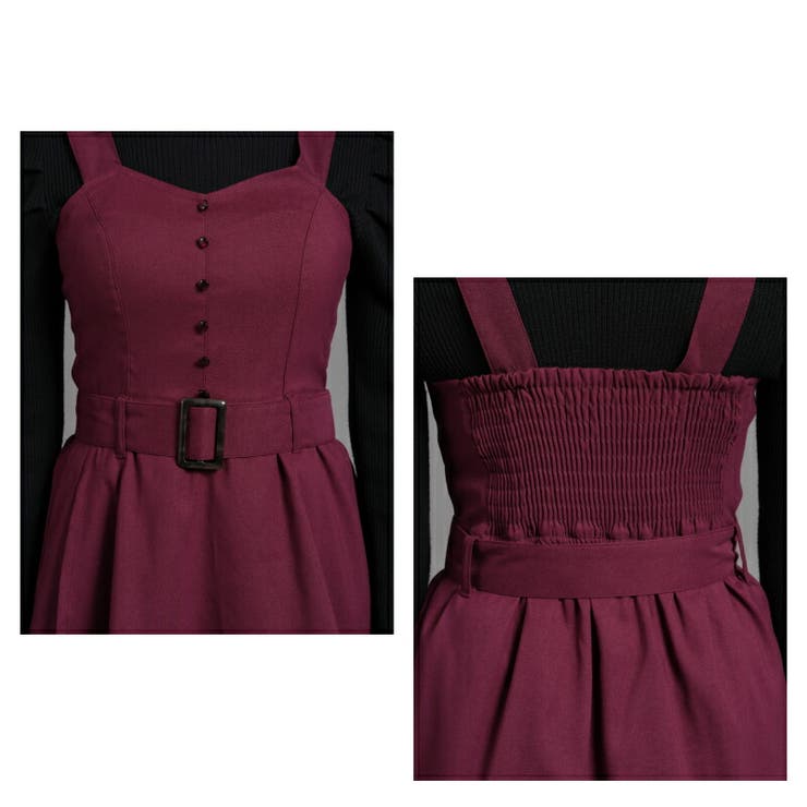 アシンメトリー切替ジャンスカ ワンピース ジャンパースカート | Fetchcollectionボトムス専門店 | 詳細画像8 