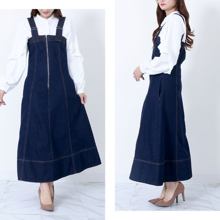 デニム ステッチ使い フレアージャンスカ | Fetchcollectionボトムス専門店 | 詳細画像6 