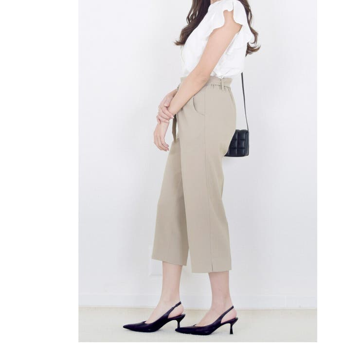 【極美品】トラディショナルウェザーウェア パンツ リネン プリーツ サイドベルト IGT FACTORY COTTON SIDE ADJUSTERS WHITE | IGTF002-004