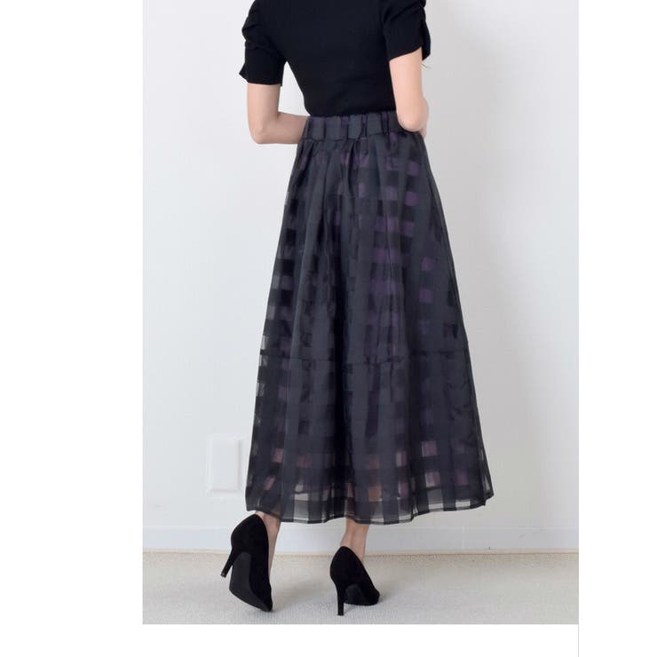 ハーリップトゥ　新品タグハンガー付き　チェックボリュームスカート ハーリップトゥ 新品タグハンガー付き チェックボリュームスカート