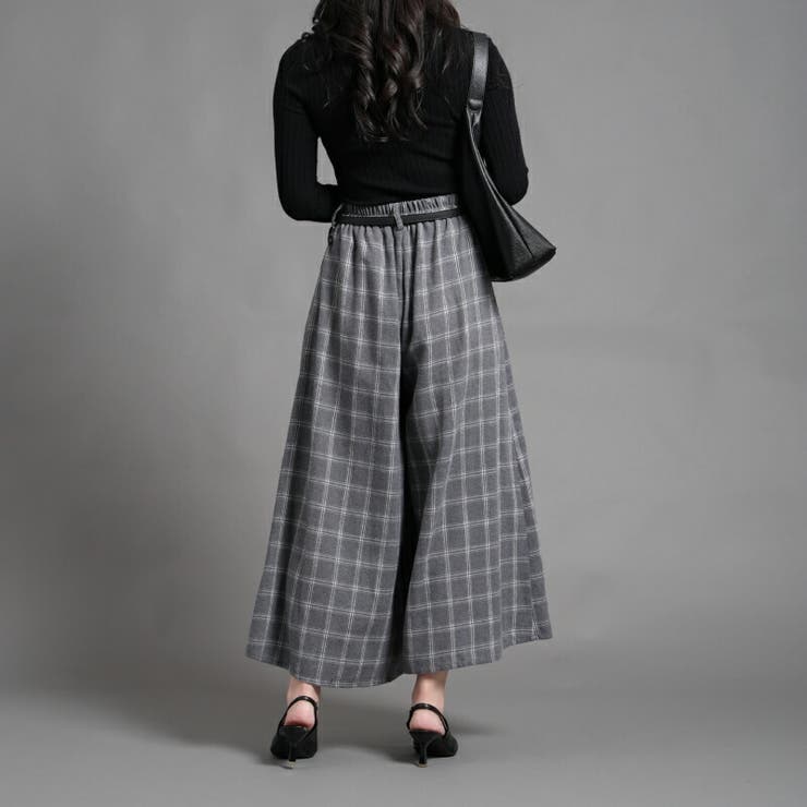 細ベルト付きガウチョパンツ  レディース ボトムス | Fetchcollectionボトムス専門店 | 詳細画像3 